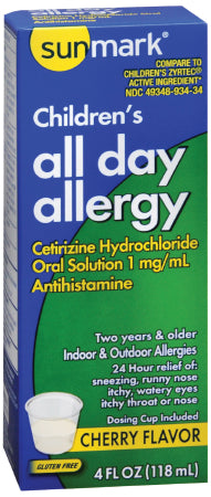 McKesson sunmark Allergy Relief 1 mg / mL Strength Oral Solution 4 oz. - 49348093434