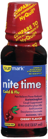 McKesson sunmark Cold and Cough Relief 650 mg - 30 mg - 12.5 mg / 30 mL Strength Liquid 8 oz. - 49348097537