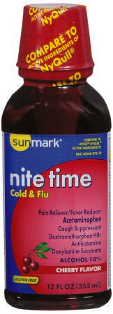sunmark - Cold and Cough Relief 650 mg - 30 mg - 12.5 mg / 30 mL Strength Liquid 12 oz. - 49348097539