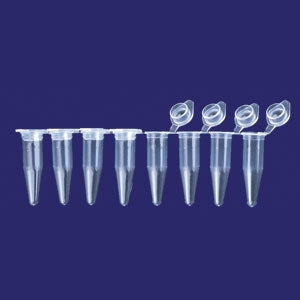 TempAssure - PCR Tube Strip Conical Bottom Plain 0.2 mL Without Color Coding Snap Cap Polypropylene Tube - 14023900