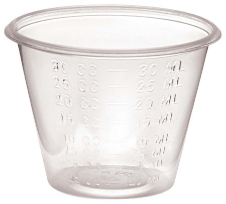 Medline - Graduated Medicine Cup 1 oz. Clear Plastic Disposable - DYND90000