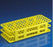 Globe Scientific 456400 Series - Stacking Test Tube Rack 90 Place 12 to 13 mm Tube Size Yellow 2-1/2 X 4-1/8 X 9-3/5 Inch - 456406