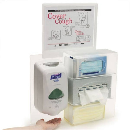 Market Lab Inc Premium XL Hygiene Dispensing Station Clear Acrylic Manual Wall Mount - 2658