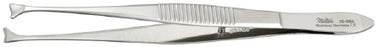 Miltex - Tissue Forceps Waldeau 4-3/8 Inch Length OR Grade German Stainless Steel NonSterile NonLocking Thumb Handle Straight 5 mm Wide Concave Jaws with Fine Teeth - 18-860