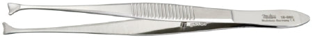 Miltex - Tissue Forceps Waldeau 4-3/8 Inch Length OR Grade German Stainless Steel NonSterile NonLocking Thumb Handle Straight 5 mm Wide Concave Jaws with Fine Teeth - 18-860