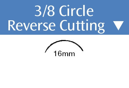 Havel's Inc Havel's Suture with Needle Nonabsorbable Uncoated Black Suture Monofilament Nylon Size 5-0 18 Inch Suture 1-Needle 16 mm Length 3/8 Circle Reverse Cutting Needle - BN65C