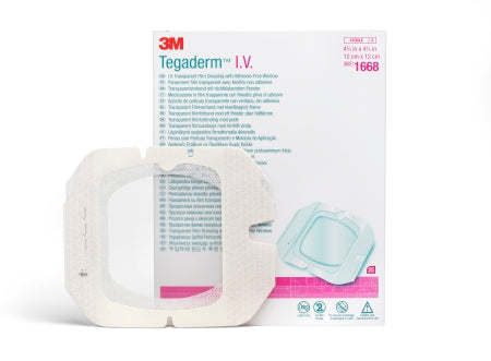 3M Tegaderm IV Dressing Film 4-3/4 X 4-3/4 Inch Square Sterile - 1668