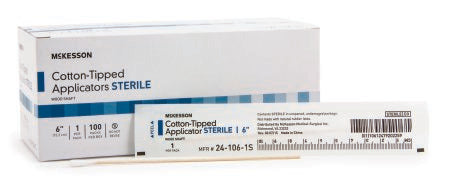 McKesson McKesson Swabstick Cotton Tip Wood Shaft 6 Inch Sterile 1 Pack - 24-106-1S