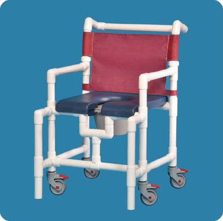 IPU IPU Commode / Shower Chair ipu Fixed Arm PVC Frame Mesh Back - SCC9250