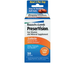 Bausch & Lomb PreserVision Multivitamin Supplement Ascorbic Acid / Vitamin E 200 IU - 226 mg Strength Softgel 50 per Box - 24208063210