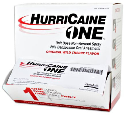 Beutlich Inc Hurricaine Oral Pain Relief HurriCaine Unit Dose Spray 0.5 mL Individual Packet - 283061026