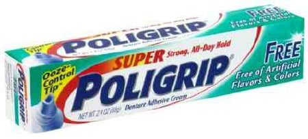 Glaxo Smith Kline Super Poligrip Free Denture Adhesive 2.4 oz. Cream - 31015806204
