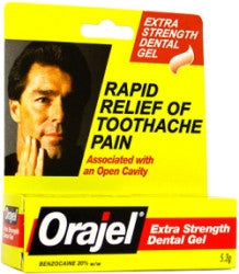 Del Pharmaceutical Orajel Oral Pain Relief Oral Gel 0.45 oz. Tube - 10310032945