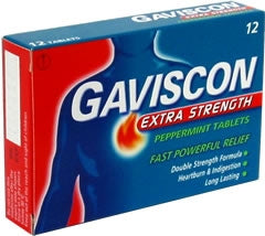 Gaviscon - Pain Relief 160 mg - 105 mg Strength Aluminum Hydroxide / Magnesium Carbonate Tablet 100 per Bottle - 00135009826