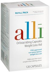Alli - Weight Loss Aid Orlistat 60 mg Strength Capsule 120 per Bottle - 00135046105