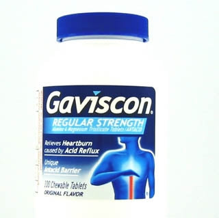 Glaxo Smith Kline Gaviscon Antacid 80 mg - 14.2 mg Strength Chewable Tablet 100 per Bottle - 135009626