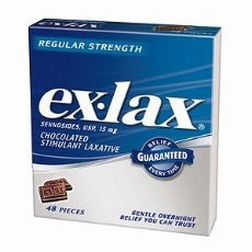 Novartis Ex-lax Laxative Chocolate Flavor Tablet 48 per Box 15 mg Strength Sennosides - 67000548