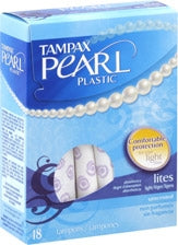 The Palm Tree Group Tampax Pearl Tampon Light Absorbency Plastic Applicator - 7301000696