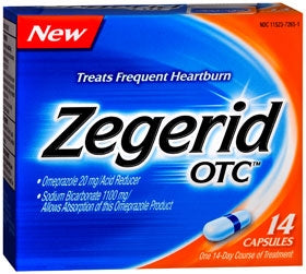 Bayer Zegerid OTC Antacid 1100 mg - 20 mg Strength Capsule 14 per Box - 11523726501