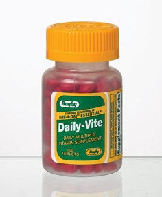 Major Pharmaceuticals Daily-Vite Multivitamin Supplement Vitamin A / Ascorbic Acid 3000 IU - 60 mg Strength Tablet 100 per Bottle - 536354701