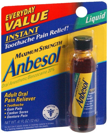 Pfizer Anbesol Oral Pain Relief Liquid 0.41 oz. Bottle - 573021541