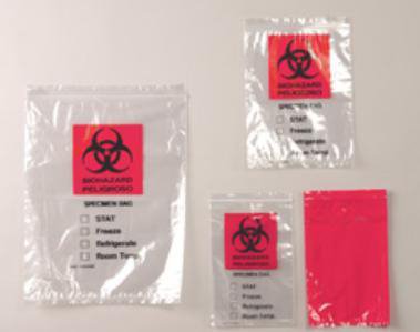 Action Bag Econo-Zip Specimen Transport Bag with Document Pouch 6 X 9 Inch Polyethylene STAT / Biohazard Symbol / Storage Instructions Zip Closure NonSterile - A60902BH