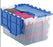 Akro-Mils KeepBox Attached Lid Container Clear / Blue Industrial Grade Polymers 12-1/2 X 15-1/4 X 21-1/2 Inch - 66486CLDBL