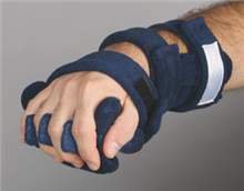 ComfySplints - Hand / Thumb Splint Orthosis with Finger Separators Foam / Terry Cloth / Wire Left or Right Hand Blue One Size Fits Most - 510345