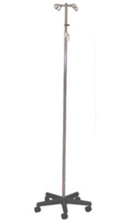 Alimed Econo IV Pole Telescoping Pole 2-Hook 5 Legs, 3 Inch Nylon Monster Casters, 2 with Breaks, 24 Inch Diameter - 921803