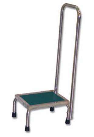 Alimed - Step Stool with Handrail MRI 1 Step Stainless Steel Frame 8-1/2 Inch Step Height - 921808