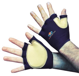 Alimed IMPACTO Impact Glove Fingerless Medium Black / Tan Hand Specific Pair - 73224/NA/MD