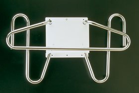 Alimed Apron and Glove Wall Rack 16 H X 28 W X 6 D Inch, 10 W X 9-3/4 H Inch Base Measurement, White, Baked Enamel, Heavy Duty, Holds Up To Six Aprons - 91-293