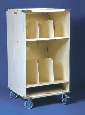 Alimed AliMed Cassette Cart Stainless Steel 22 X 22 X 41 Inch 6 Vertical Slots / 1 Horizontal Slot Cream - 920488