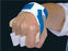 Alimed Freedom Palm Guard Right Hand Blue, White One Size Fits Most - 510428/NA/RT