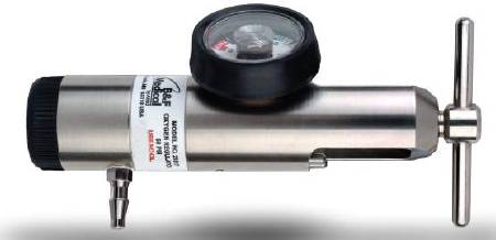 B & F Medical - Oxygen Regulator Click Style with Gauge 0 - 15 LPM Barb Outlet CGA-870 - 21017