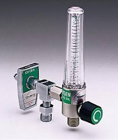 Timeter Sure Grip - Oxygen Flowmeter Single with 1 Power Take-Off 0 - 15 LPM DISS Outlet DISS Hand Tight Adapter - 15008-03P-A
