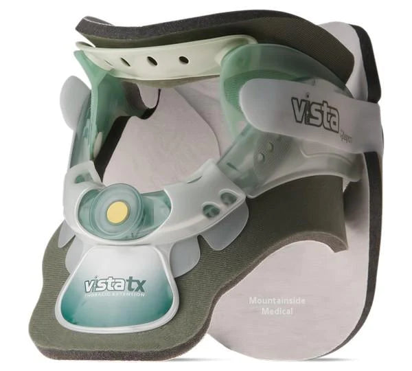 Aspen Vista TX - Rigid Cervical Collar Preformed Adult One Size Fits Most Two-Piece / Trachea Opening Adjustable Height Adjustable Neck Circumference - 984100