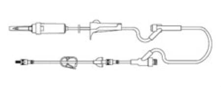 AMSafe - Primary IV Administration Set with Extension Set 10 Drops / mL Drip Rate 83 Inch Tubing 2 Ports - 108305