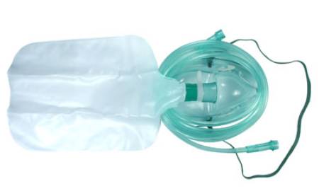 AMSure - NonRebreather Oxygen Mask Elongated Style Pediatric Adjustable Head Strap / Nose Clip - AS75020