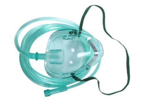Amsino International AMSure Oxygen Mask Elongated Style Adult User One Size Fits Most Adjustable Elastic Head Strap - AS74010