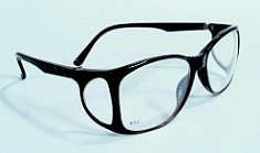 AMD Technologies - Radiation Protection Glasses Wraparound Uncoated Clear Tint Glass Lens Black Frame Over Ear One Size Fits Most - 20823