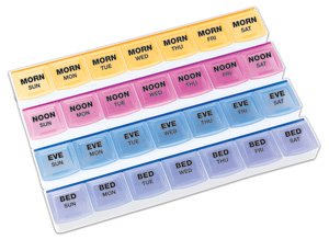 Mediplanner - Pill Organizer Standard Size 7 Day 4 Dose - 70069B