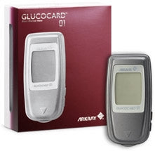 Arkray USA Glucocard 01 Blood Glucose Meter 7 Seconds Stores Up To 360 Results, 14-, 30-Day Averaging Automatic Coding - 740001