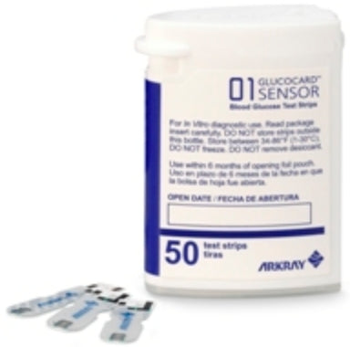 Arkray USA Glucocard 01 Blood Glucose Test Strips 50 Test Strips per Box - 740050