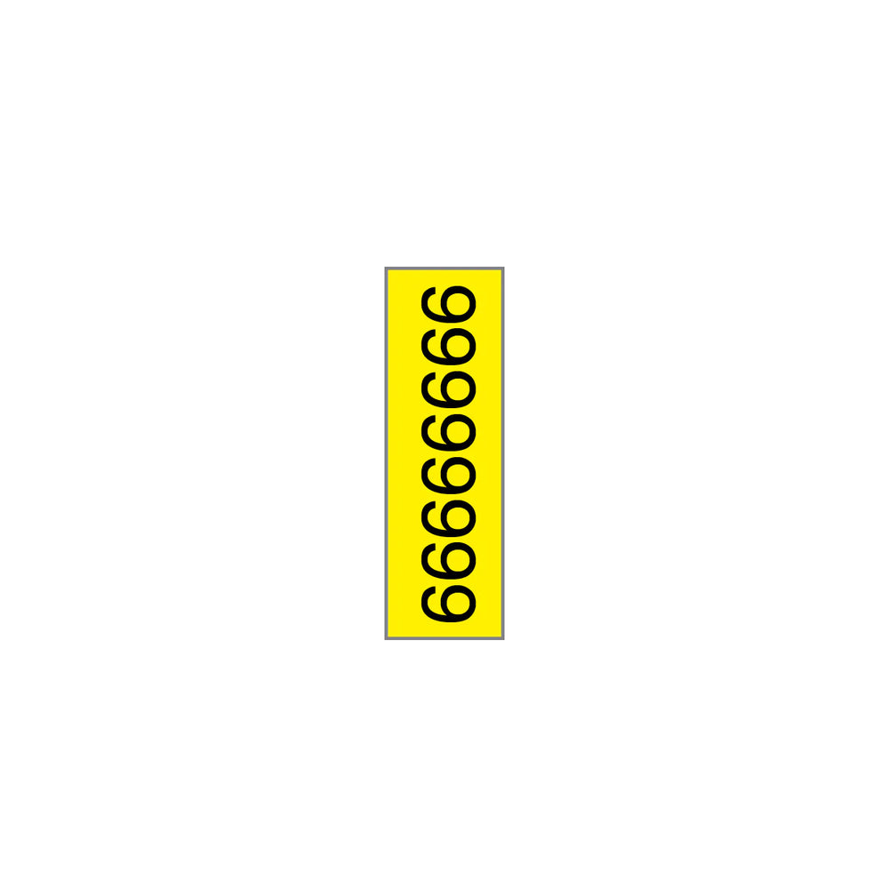 Key Surgical - Pre-Printed Label Multipurpose Label Black / Yellow Tape Number 6 Patterned 1/4 Inch - T-806-0509