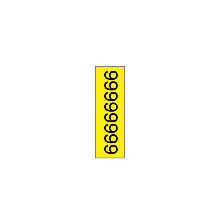 Key Surgical - Pre-Printed Label Multipurpose Label Black / Yellow Tape Number 6 Patterned 1/4 Inch - T-806-0509