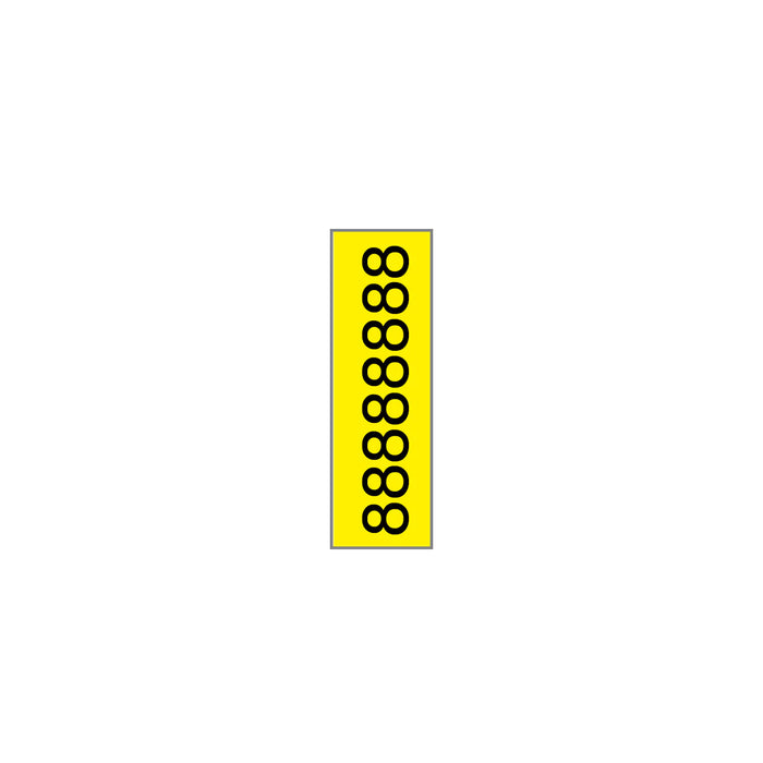 Key Surgical - Pre-Printed Label Multipurpose Label Black / Yellow Tape Number 8 Patterned 1/4 Inch - T-808-0509