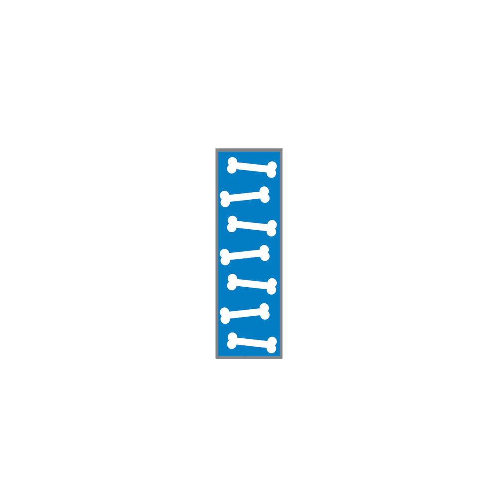 Key Surgical - Pre-Printed Label Multipurpose Label Blue / White Tape Bones Patterned 1/4 Inch - T-702-02