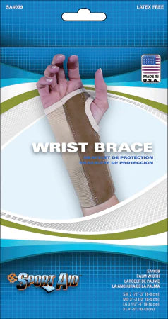 Scott Specialties - Wrist Brace Contoured Aluminum / Elastic / Vinyl Left Hand Beige Large - 4039 BEI LGL