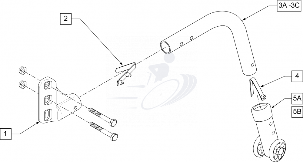 Sunrise Medical - Wheelchair Anti-Tip Assembly For Wheelchair - 900702